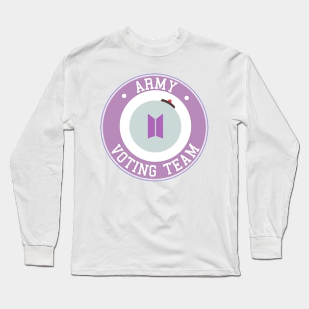 BTS ARMY voting team logo Long Sleeve T-Shirt by Oricca